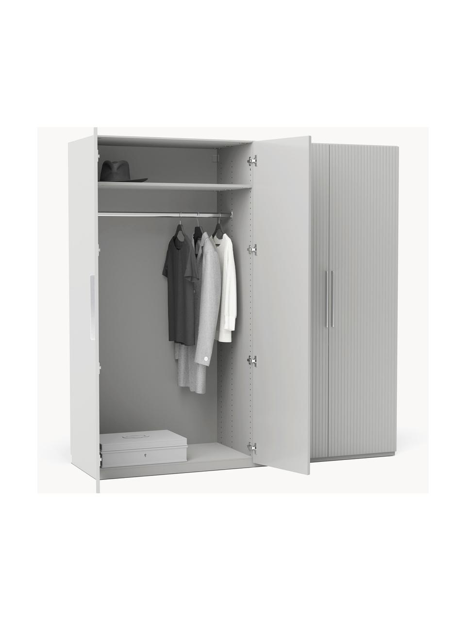 Armario modular Simone, 4 puertas (200 cm), diferentes variantes, Estructura: tablero aglomerado revest, Madera, gris, Interior Basic (An 200 x Al 200 cm)