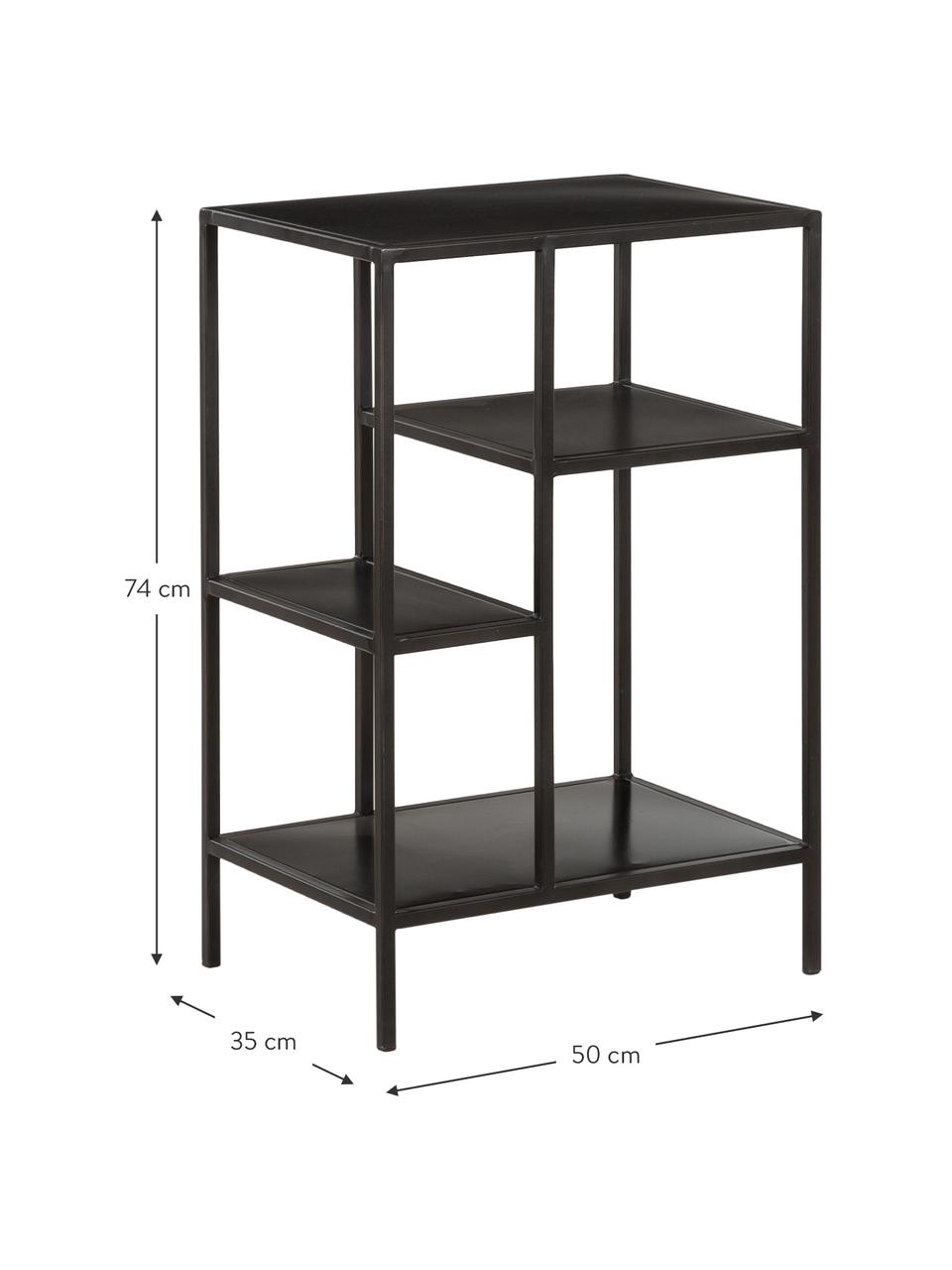 Metall-Regal Display in Schwarz, Metall, pulverbeschichtet, Schwarz, B 50 x H 74 cm