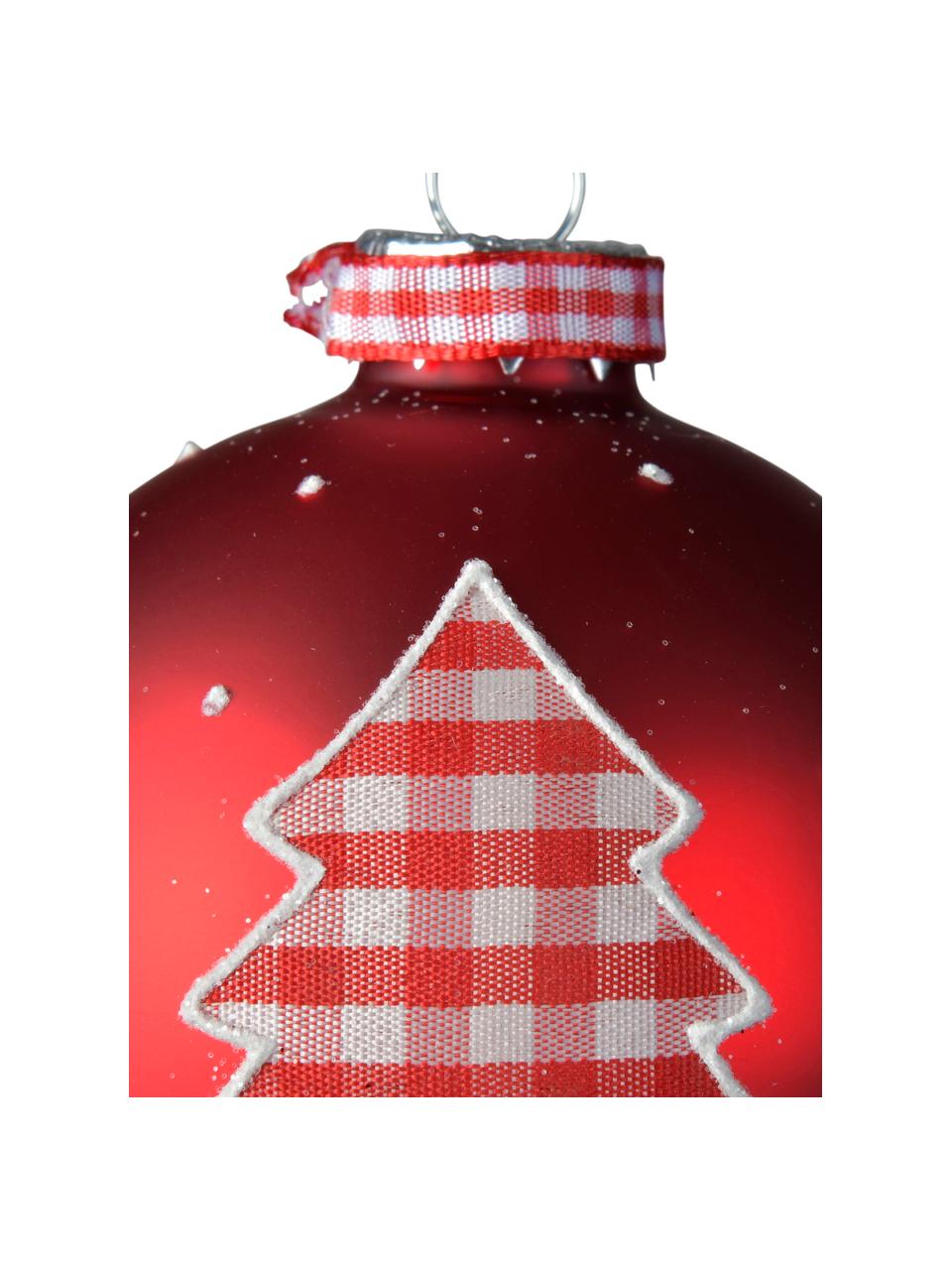 Vánoční ozdoby Vavo, 2 ks, Bílá, červená, Ø 8 cm