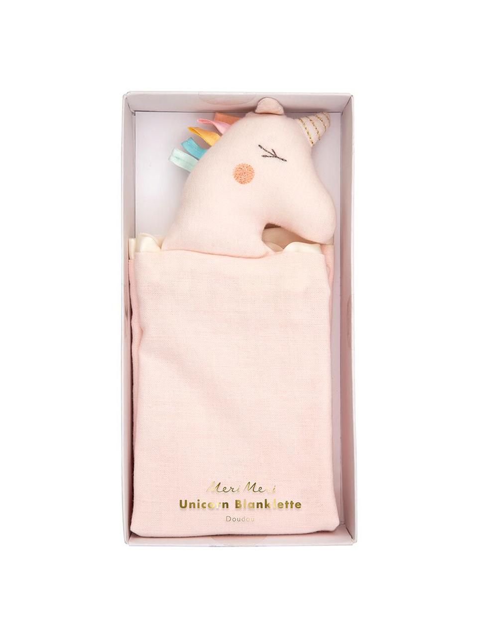 Doudou en coton bio Unicorn, Rose, multicolore