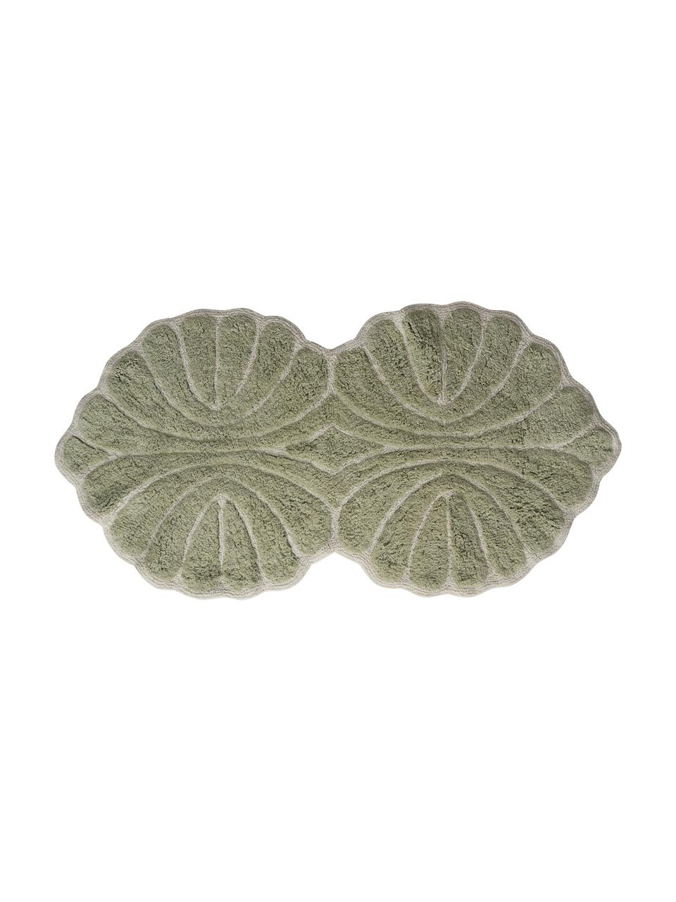 Badvorleger Soft in Hellgrün aus Baumwolle, 100 % Baumwolle, Hellgrün, Weiß, B 70 x L 130 cm