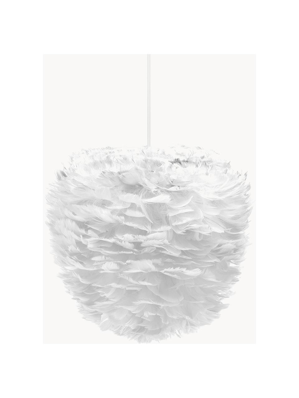 Hanglamp Eos Evia van veren, verschillende formaten, Lampenkap: ganzenveren, RDS-gecertif, Wit, Ø 40 x H 39 cm