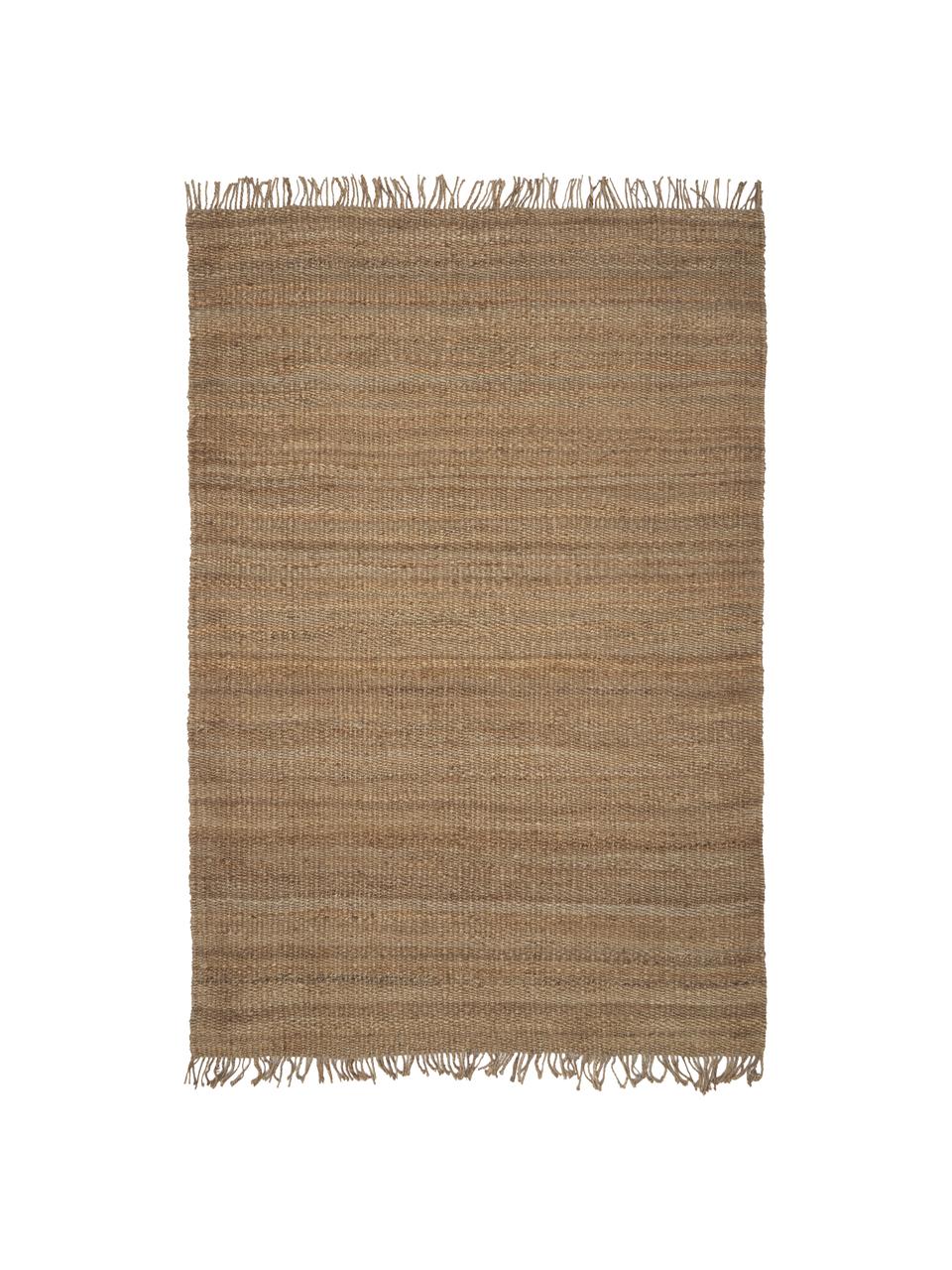 Handgefertigter Jute-Teppich Naturals mit Fransen, 100% Jute, Brauntöne, B 60 x L 90 cm (Größe XXS)