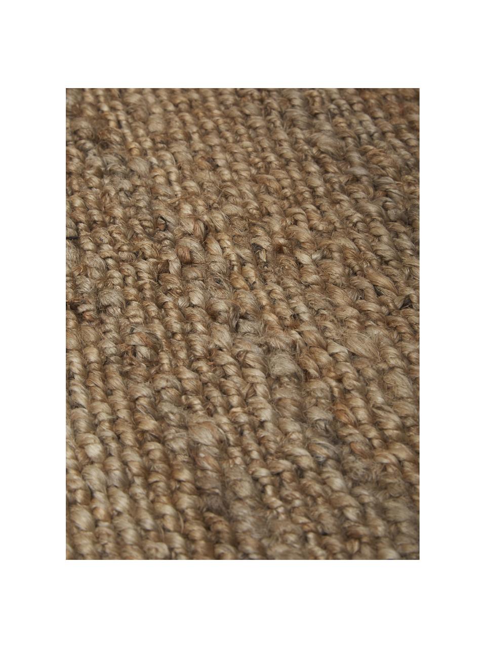 Alfombra artesanal de yute con flecos Naturals, 100% yute, Marrón, An 60 x L 90 cm (Tamaño XXS)