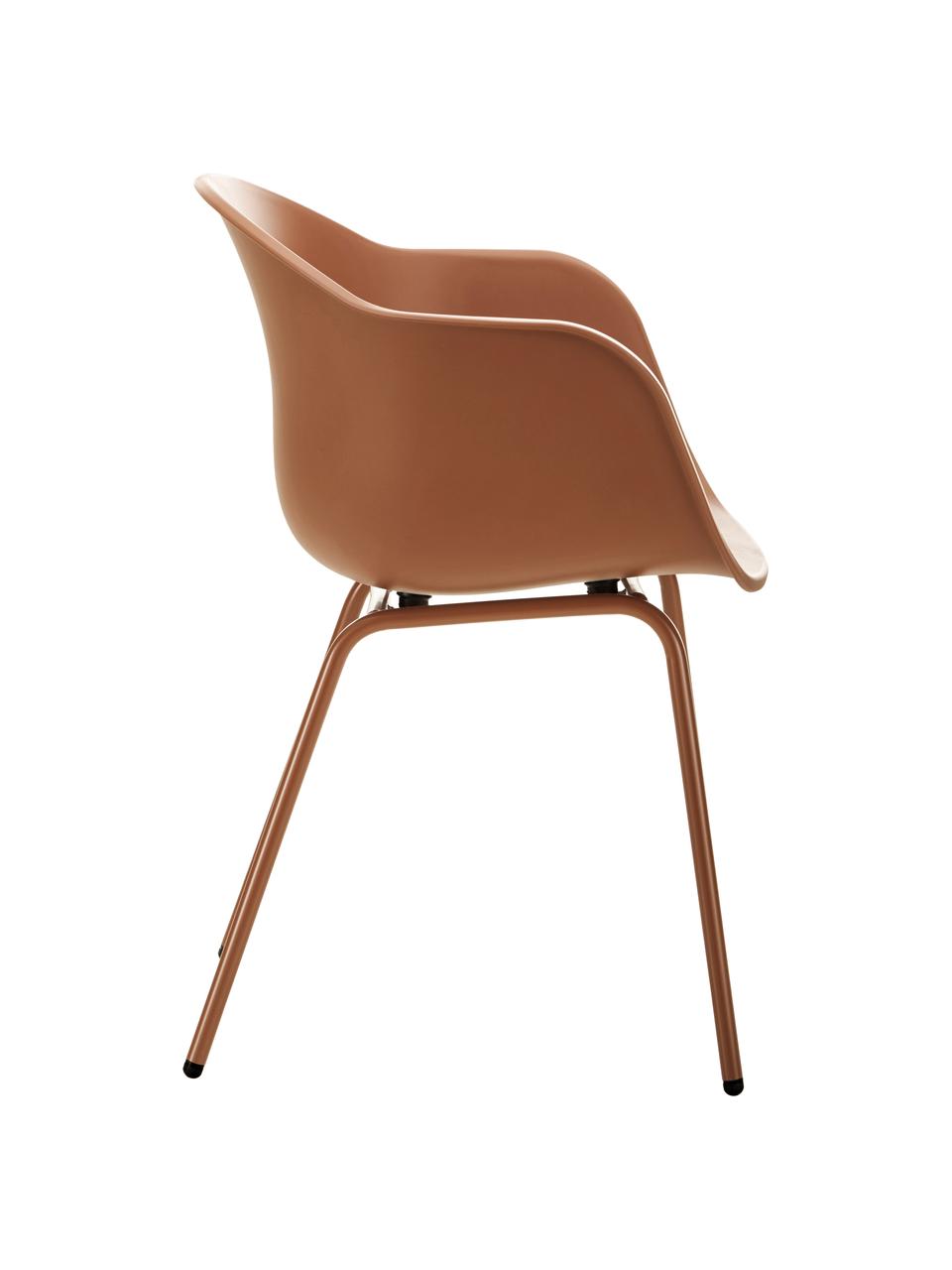 Tuinstoel Claire, Zitvlak: 65% kunststof, 35% glasve, Poten: gepoedercoat metaal, Bruin, B 60 x D 54 cm