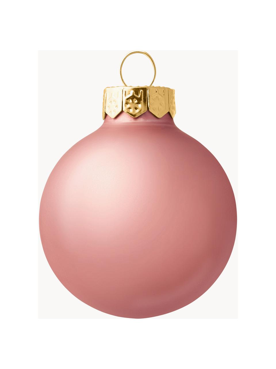 Boules de Noël Evergreen, sets de différentes tailles, Rose pâle, Ø 4 cm, 16 pièces