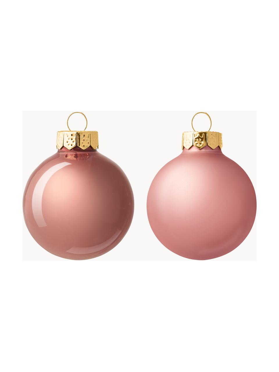 Bolas de Navidad Evergreen, tamaños diferentes, Rosa claro, Ø 10 cm, 4 uds.
