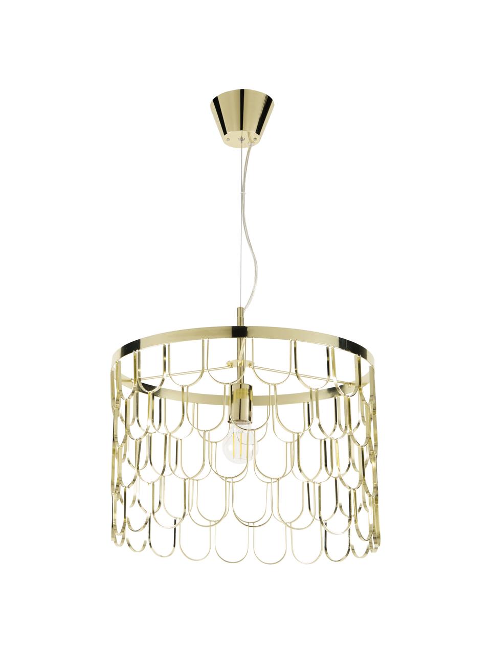 Lampada a sospensione di design Gatsby, Paralume: metallo, Baldacchino: metallo, Ottone, Ø 45 x Alt. 32 cm