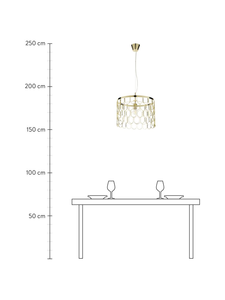 Hanglamp Gatsby, Lampenkap: metaal, Baldakijn: metaal, Messingkleurig, Ø 45 x H 32 cm