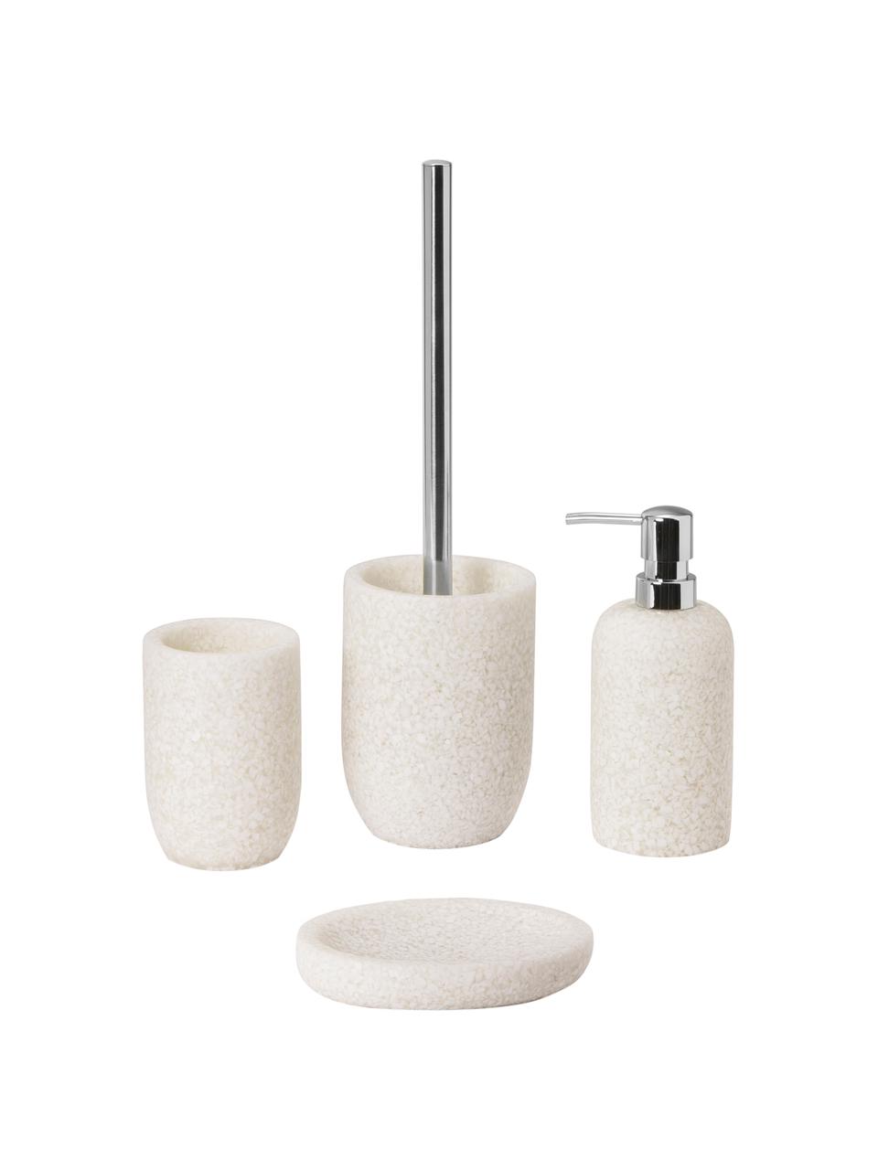 Vaso cepillo de dientes Neru, Plástico, Beige claro, Ø 8 x Al 12 cm