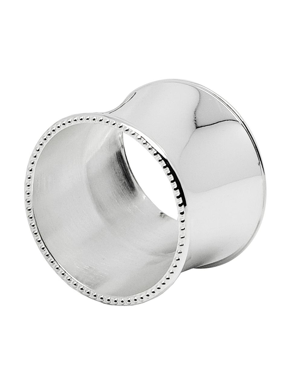 Serviettenringe Perla, 4 Stück, Stahl, versilbert und anlaufgeschützt, Silber, Ø 5 x H 4 cm