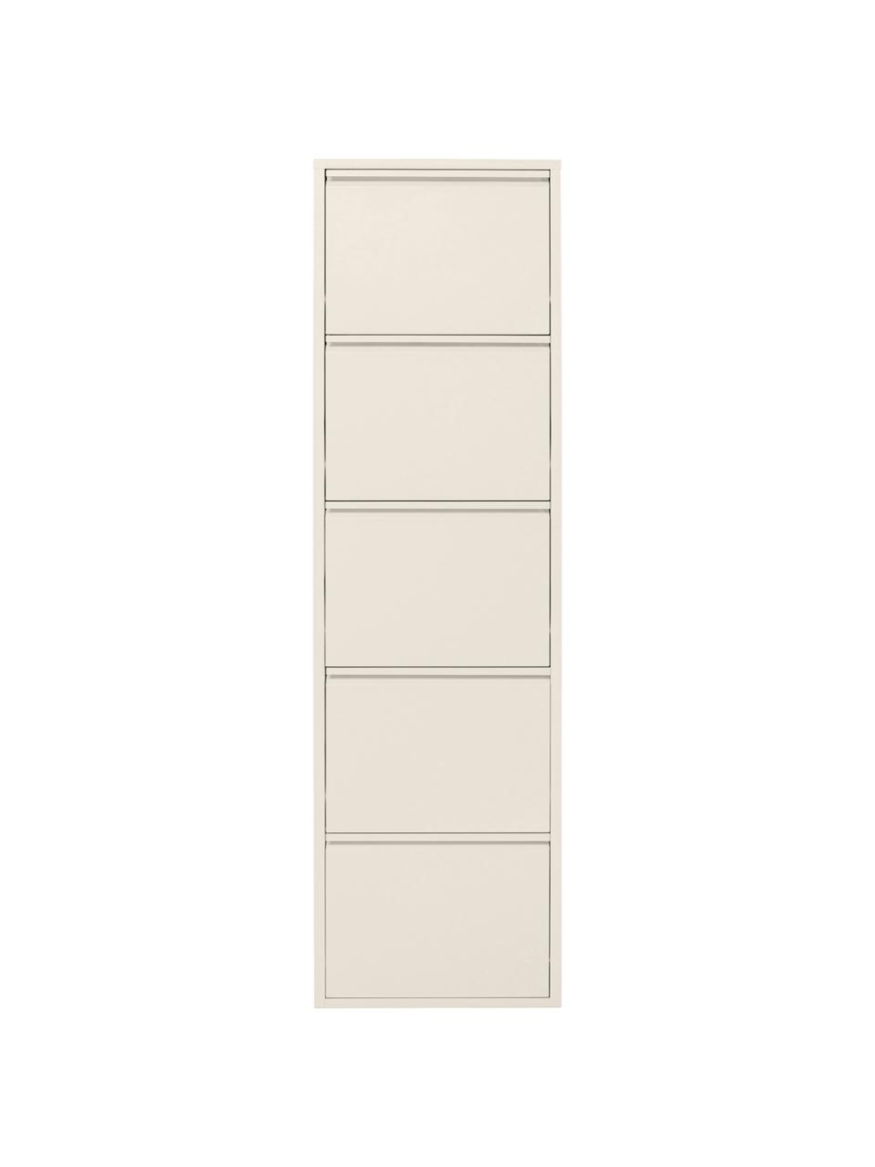 Zapatero de pared Caruso, puertas abatibles, Acero con pintura en polvo, Beige claro, An 50 x Al 170 cm