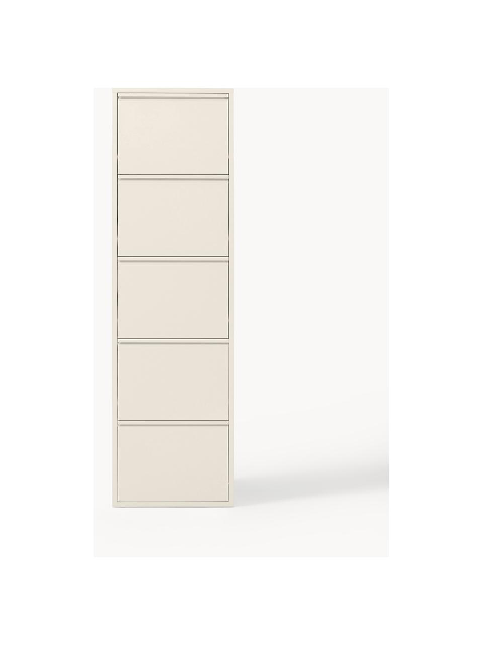 Zapatero de pared Caruso, puertas abatibles, Acero con pintura en polvo, Beige claro, An 50 x Al 170 cm