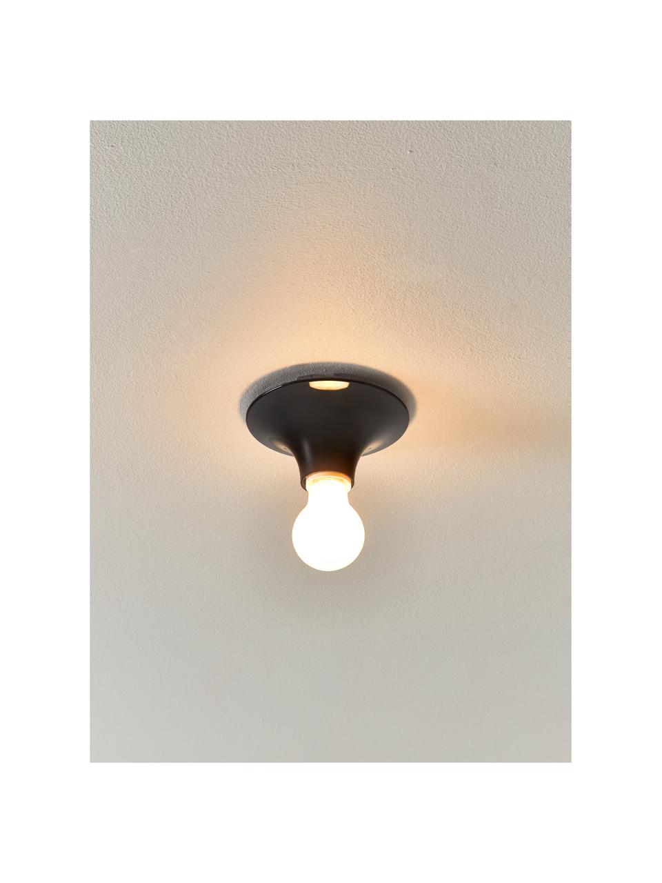 Lampa sufitowa Teti, Poliwęglan, Czarny, Ø 14 x W 7 cm