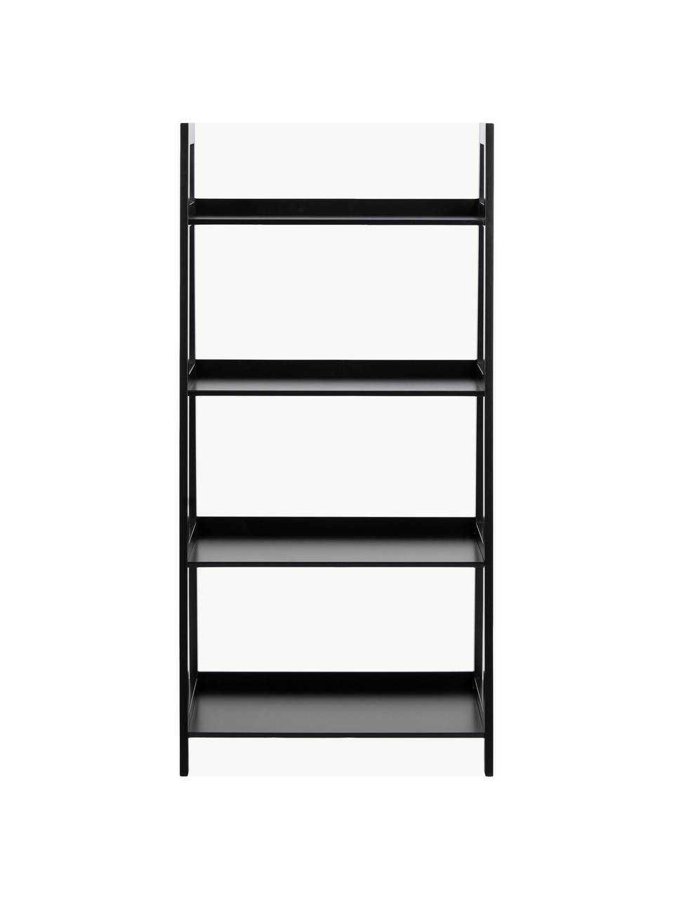 Nízký regál Wally, Lakovaná MDF deska (dřevovláknitá deska střední hustoty), Černá, Š 63 cm, V 130 cm