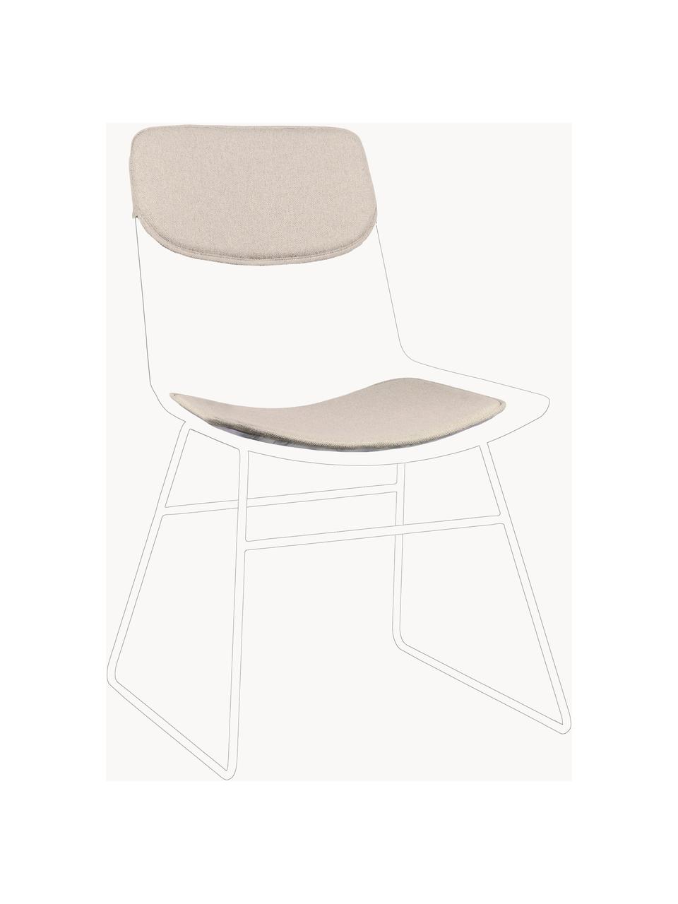 Cuscini per poltrona in metallo Wire, Rivestimento: 60% lino, 30% cotone, 10%, Beige, Set in varie misure
