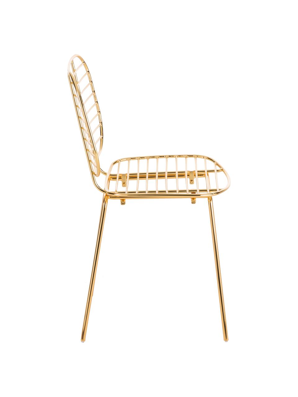 Chaise métal design Chloé, Laiton