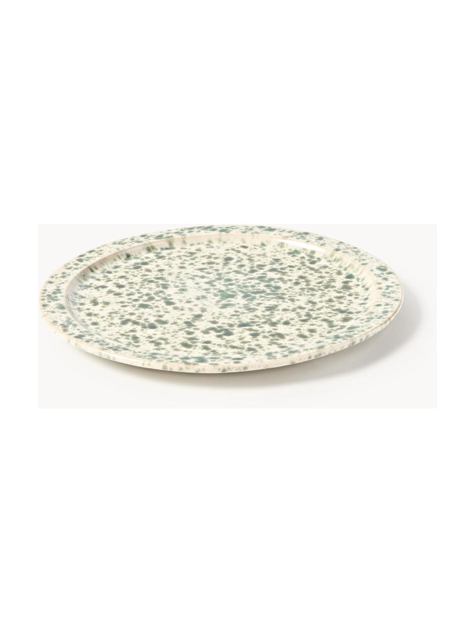 Piatti da colazione fatti a mano Bernardo 4 pz, Gres smaltato, Beige chiaro, verde salvia, Ø 21 cm