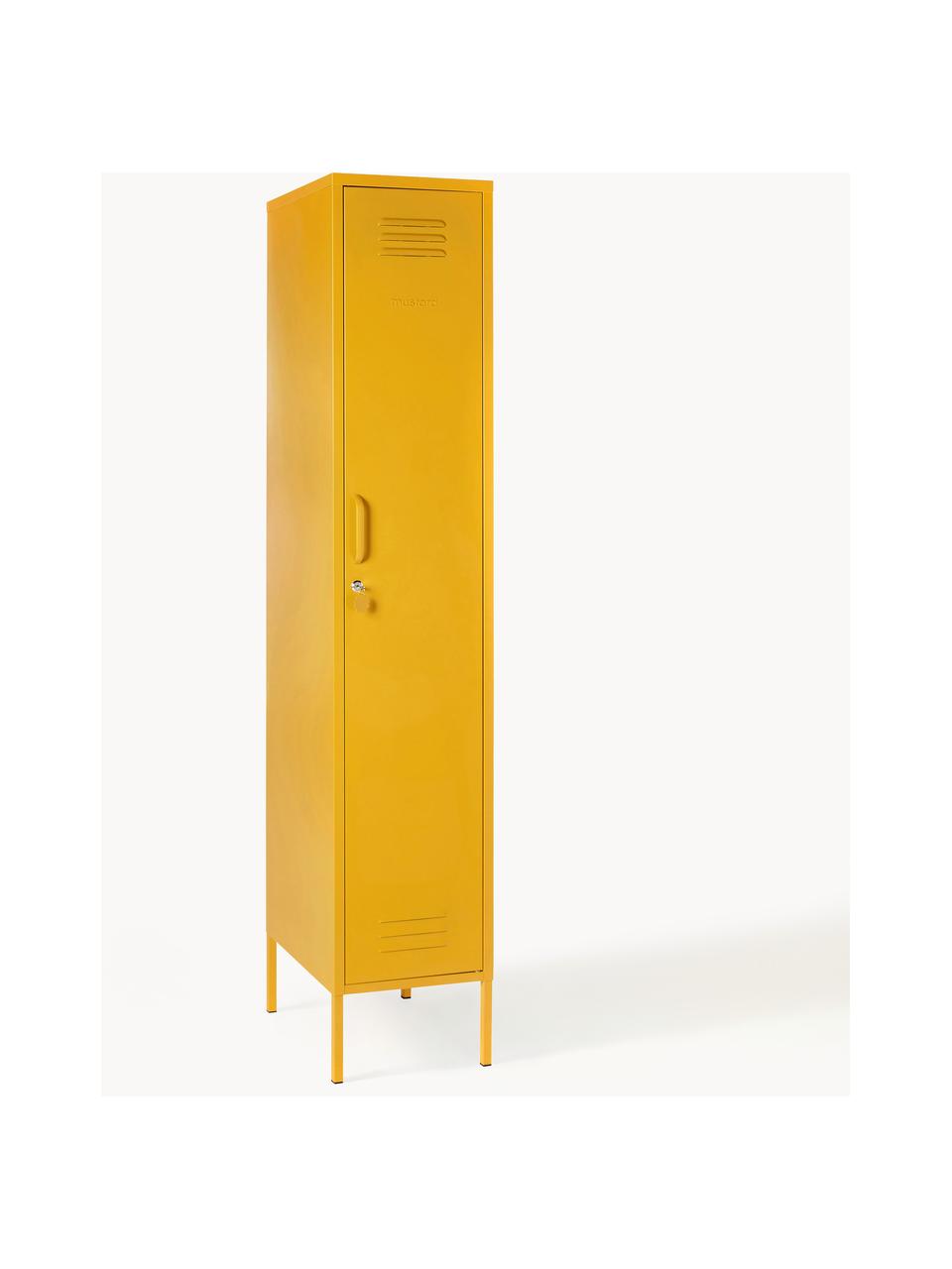 Armadietto piccolo The Skinny, Acciaio verniciato a polvere, Giallo senape, Larg. 35 x Alt. 183 cm