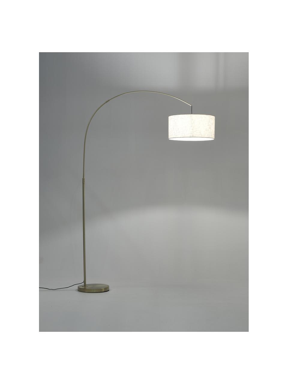 Grand lampadaire arc Niels, Beige, laiton, haut. 218 cm