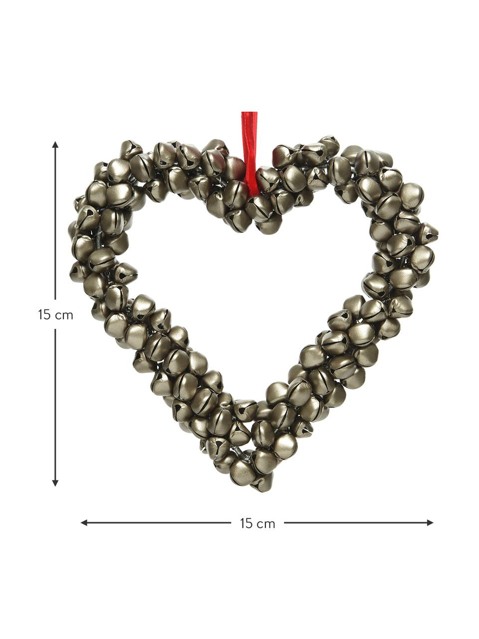 Ciondolo decorativo in metallo Heart, Metallo, Argentato, Larg. 15 x Alt. 15 cm
