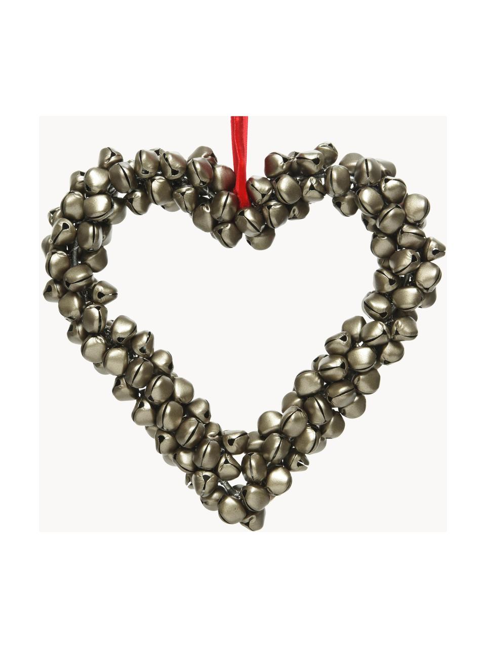 Ciondolo decorativo in metallo Heart, Metallo, Argentato, Larg. 15 x Alt. 15 cm