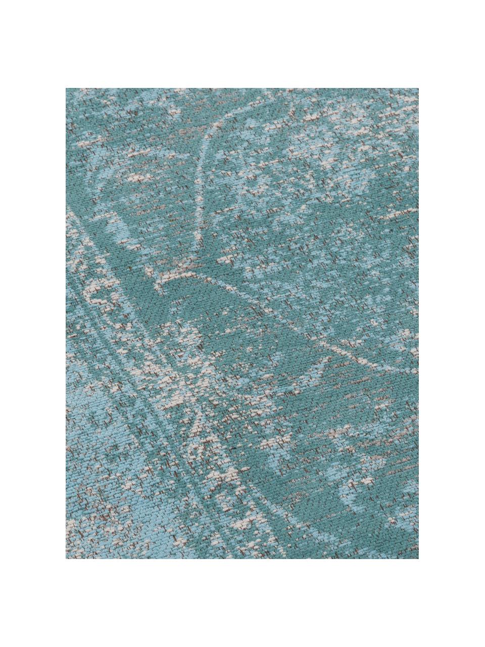 Chenilleteppich Palermo, Flor: 95 % Baumwolle, 5 % Polye, Blau- und Grüntöne, B 120 x L 180 cm (Größe S)