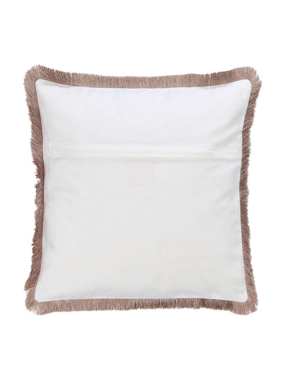 Poszewka na poduszkę z bawełny organicznej Maila, 100% bawełna organiczna z certyfikatem GOTS, Biały, beżowy, S 45 x D 45 cm