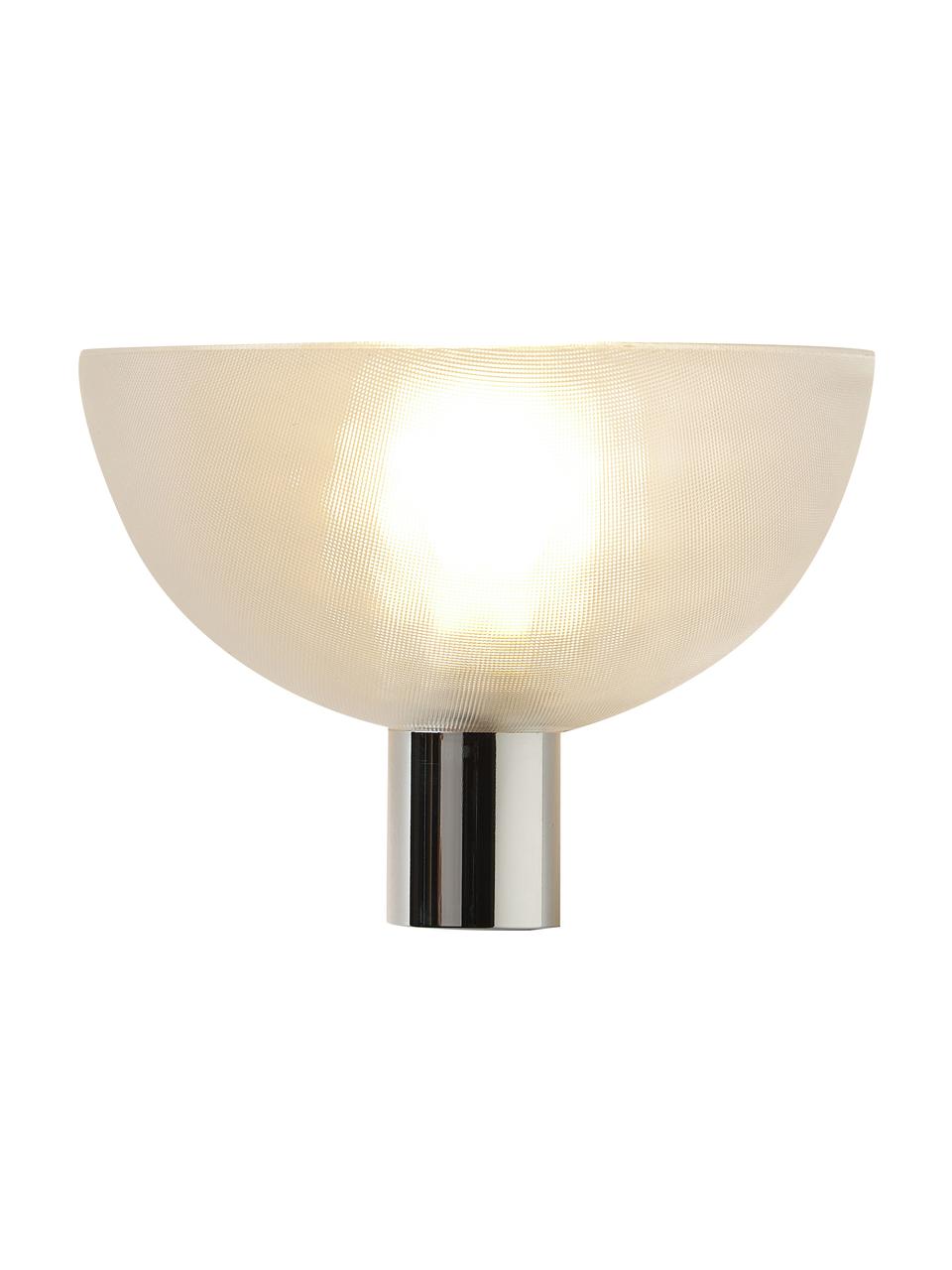 Dimmbare LED-Wandleuchte Fata, Lampenschirm: Thermoplastischer Kunstst, Lampenfuß: recyceltes ABS mit Metall, Transparent, Chromfarben, B 16 x T 17 cm