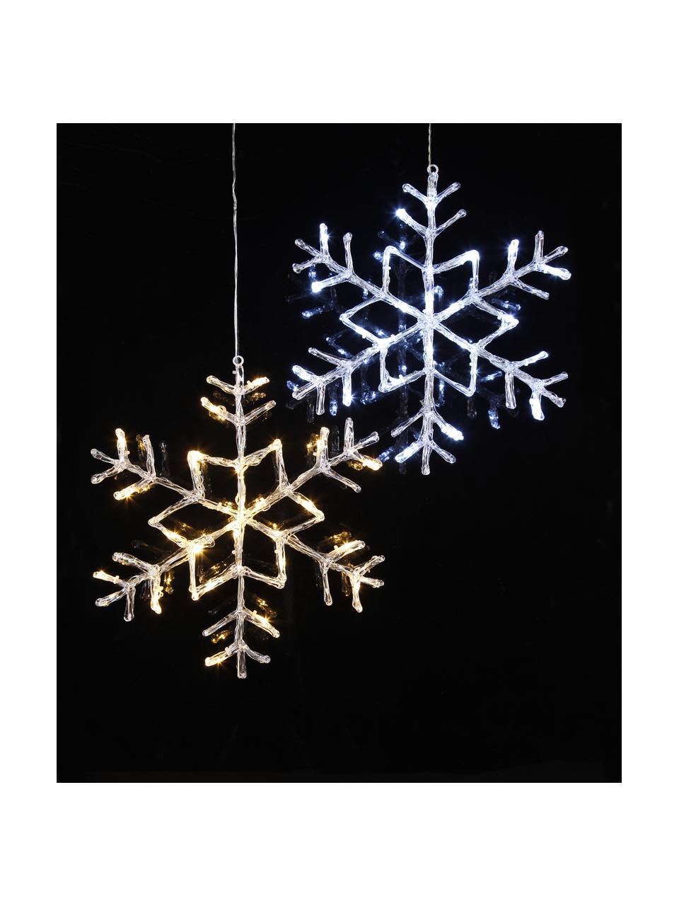 Pieza luminoso LED Snowflake Antarctica, Lámpara: plástico, Cable: plástico, Transparente, Ø 40 cm