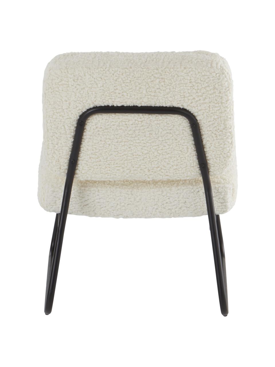 Sillón infantil de borreguillo Bolzano Mini, Tapizado: tejido bouclé (100% polié, Estructura: hierrocon pintado en polv, Borreguillo blanco, An 52 x F 46 cm