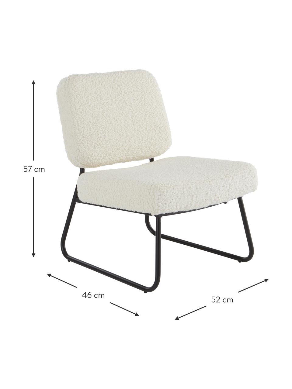 Plyšová dětská židle Bolzano Mini, Bílá, Š 52 cm, H 46 cm
