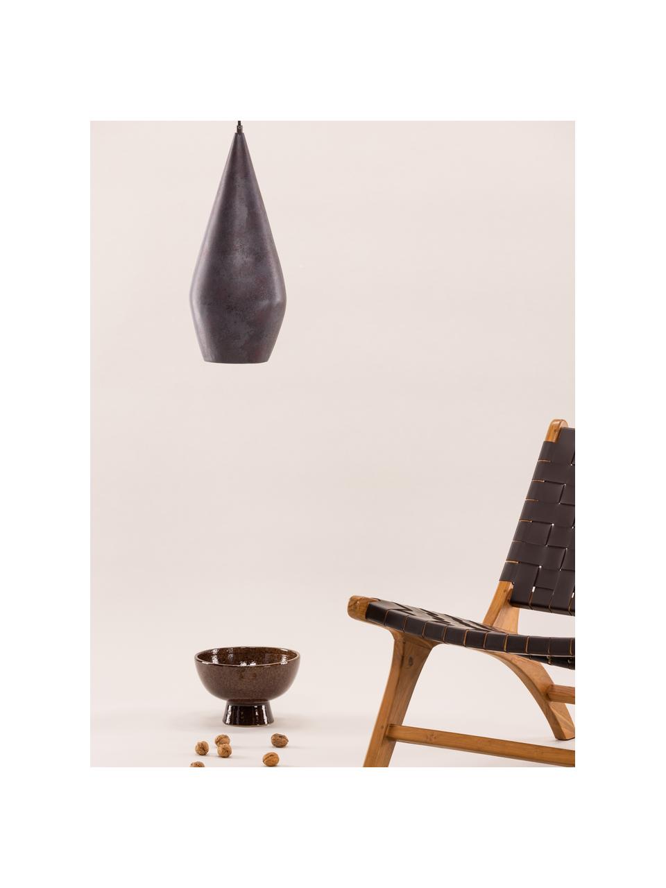 Lámpara de techo pequeña Sandared, Pantalla: resina, Anclaje: acero recubierto, Cable: plástico, Marrón oscuro, negro, Ø 20 x Al 48 cm
