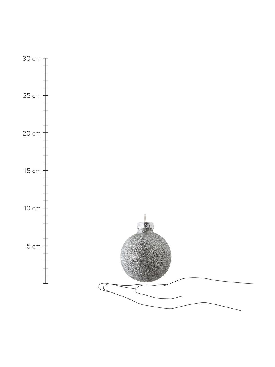 Boules de Noël Globe, 42 élém., Argenté, transparent, Lot de différentes tailles