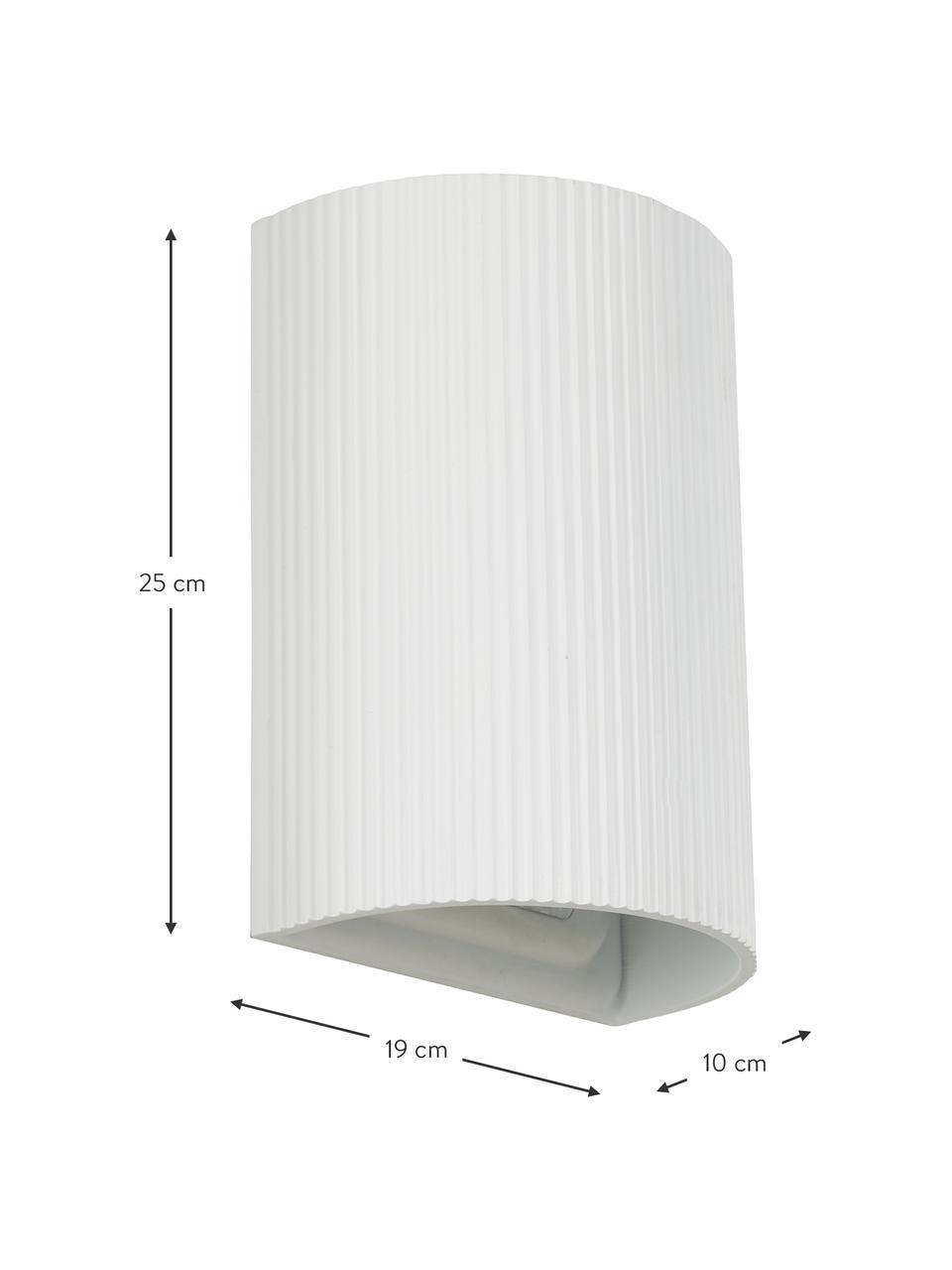 Moderne Wandleuchte Hilko in Weiß, Lampenschirm: Kunstharz, Weiß, 19 x 25 cm