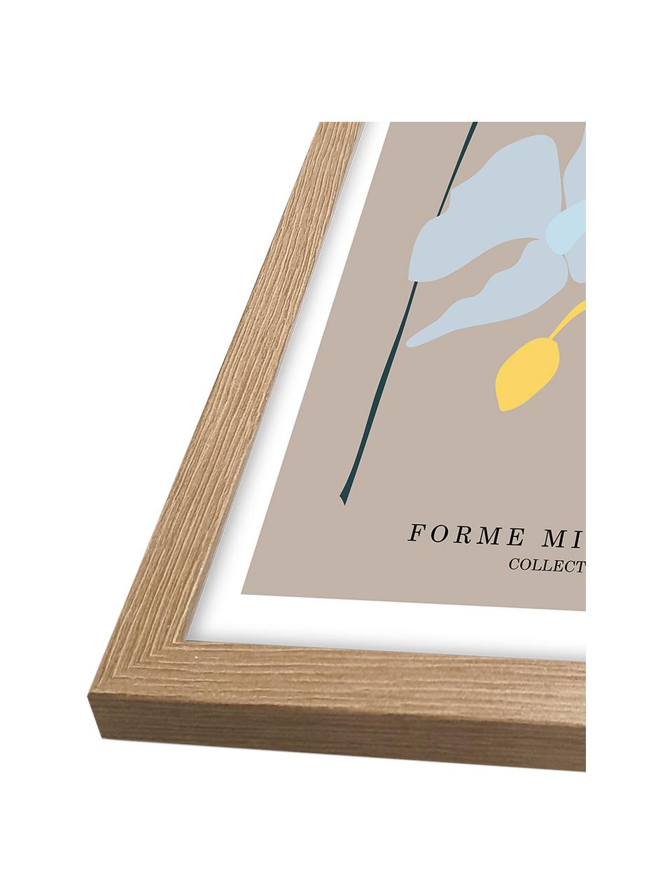Gerahmter Digitaldruck Flower, Bild: Digitaldruck auf Papier, Rahmen: Holz, Mitteldichte Holzfa, Front: Glas, Flower, B 32 x H 42 cm