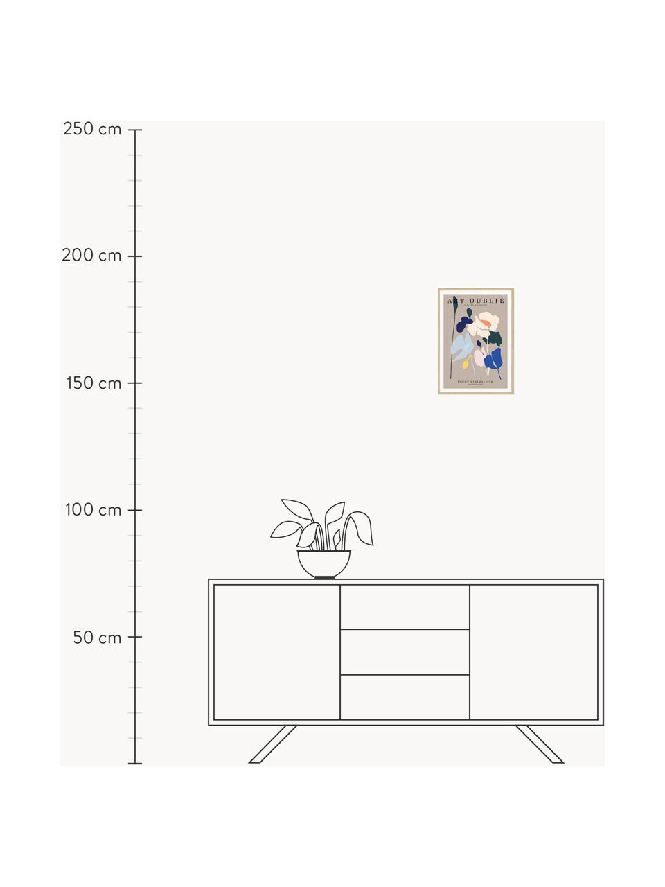 Gerahmter Digitaldruck Flower, Bild: Digitaldruck auf Papier, Rahmen: Holz, Mitteldichte Holzfa, Front: Glas, Mehrfarbig, B 32 x H 42 cm