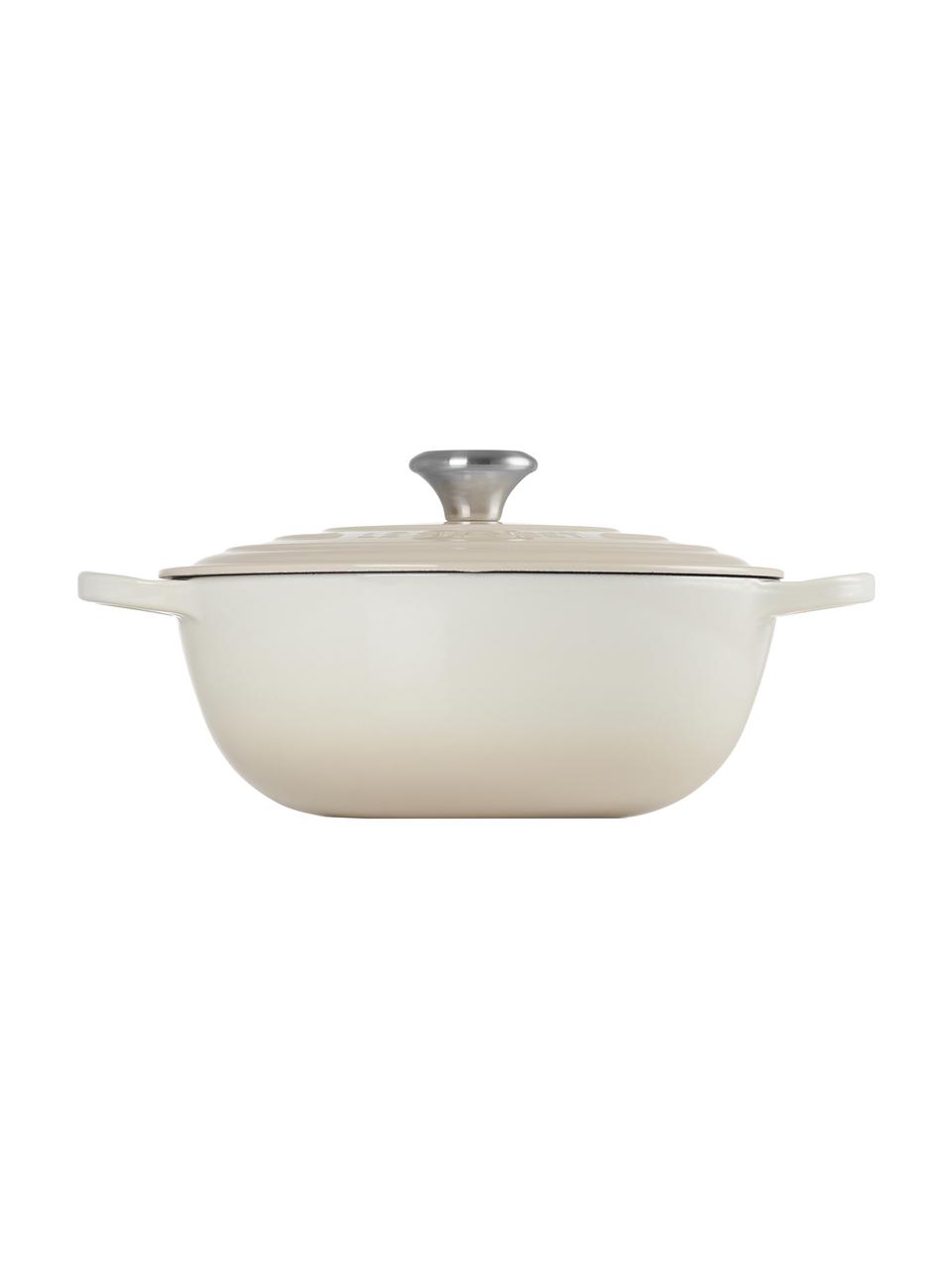 Braadpan La Marmite Signature Collection uit gietijzer, Geëmailleerd gietijzer, Wittinten, Ø 26 x H 14 cm
