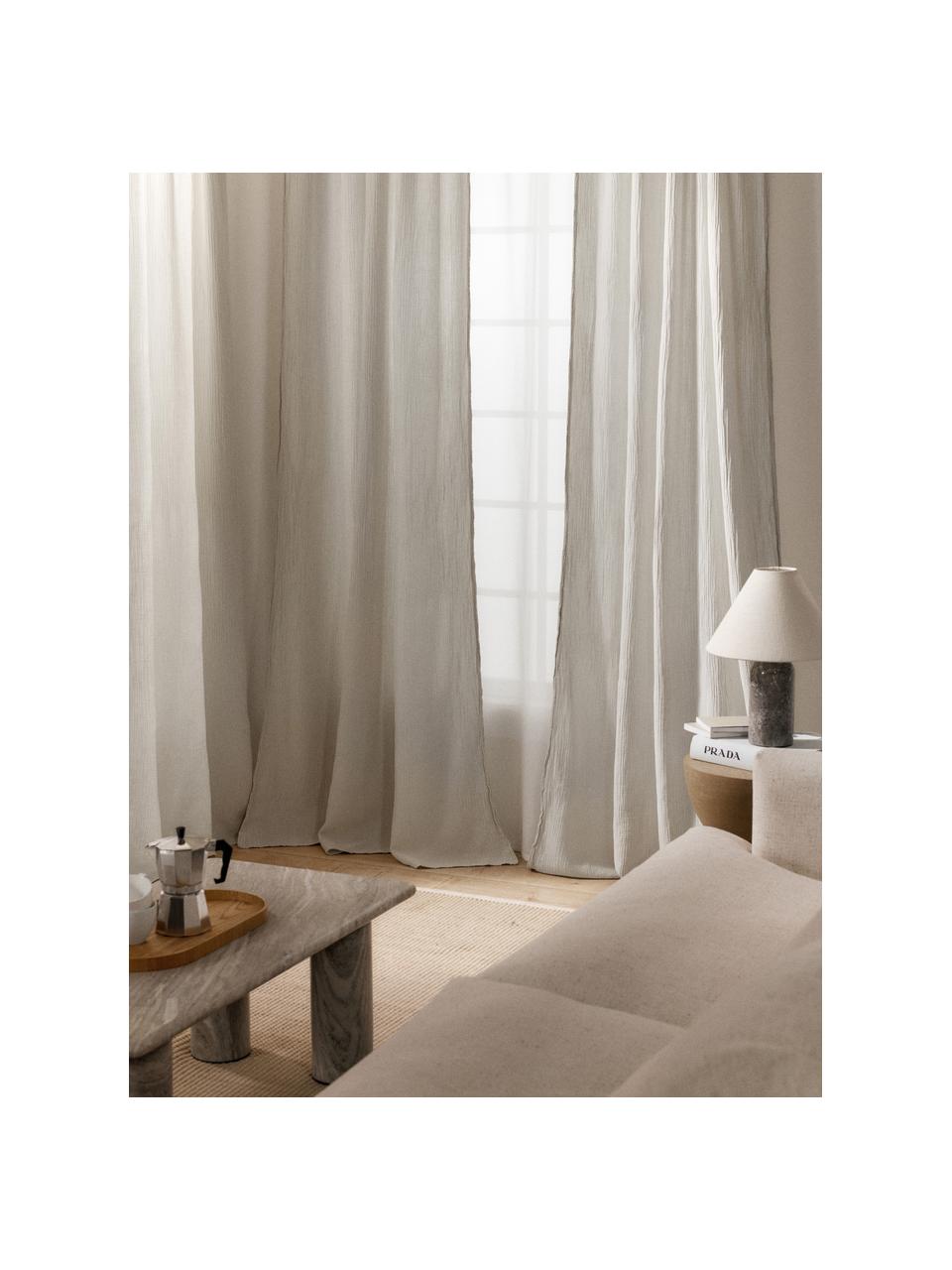 Cortinas semitransparente de muselina con dobladillo Malvina, 2 uds., 100% algodón

El material utilizado para este producto ha sido probado contra sustancias nocivas y está certificado según el STANDARD 100 por OEKO-TEX®, 6457CIT, CITEVE., Gris claro, An 130 x L 260 cm