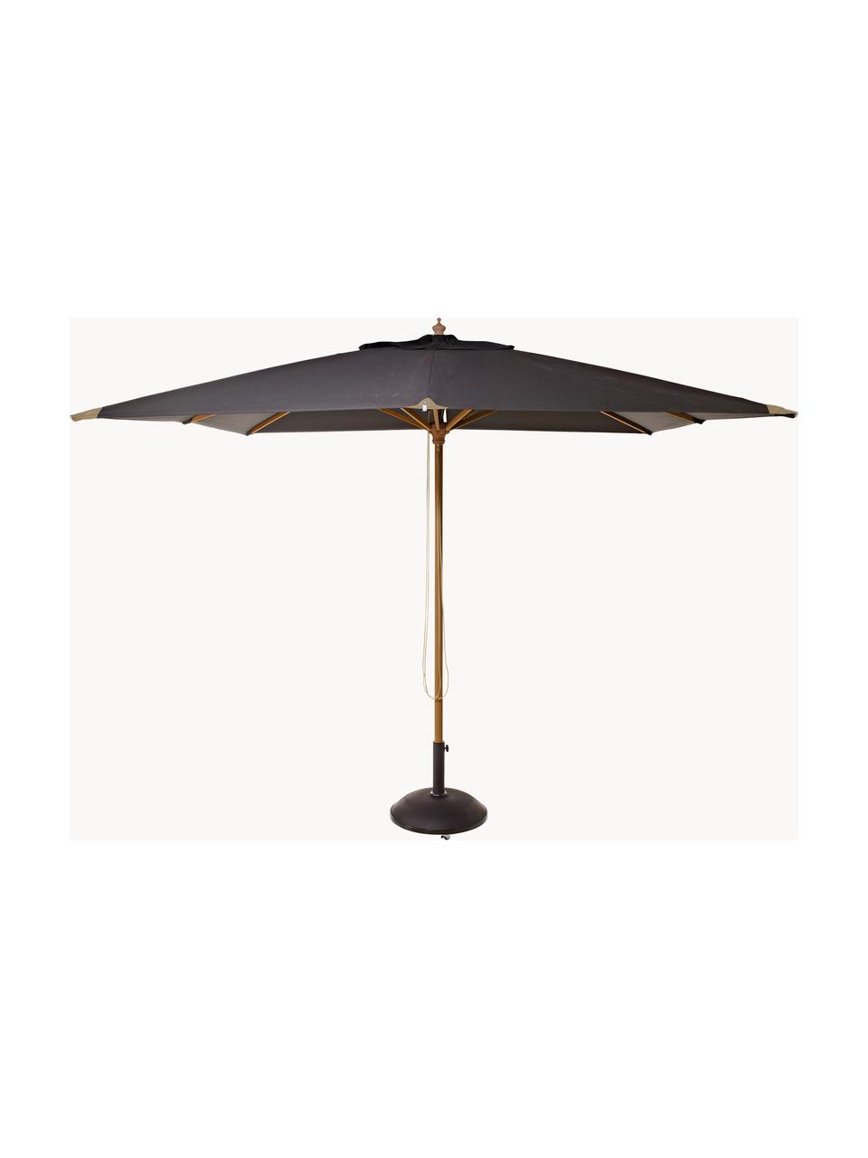 Parasol Alezio, B 300 cm, Frame: eucalyptushout, Antraciet, helder hout, B 300 x H 275 cm