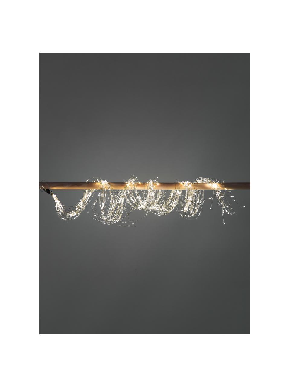 Světelný LED řetěz Clusters, 190 cm, Umělá hmota, Stříbrná, světlé dřevo, D 190 cm