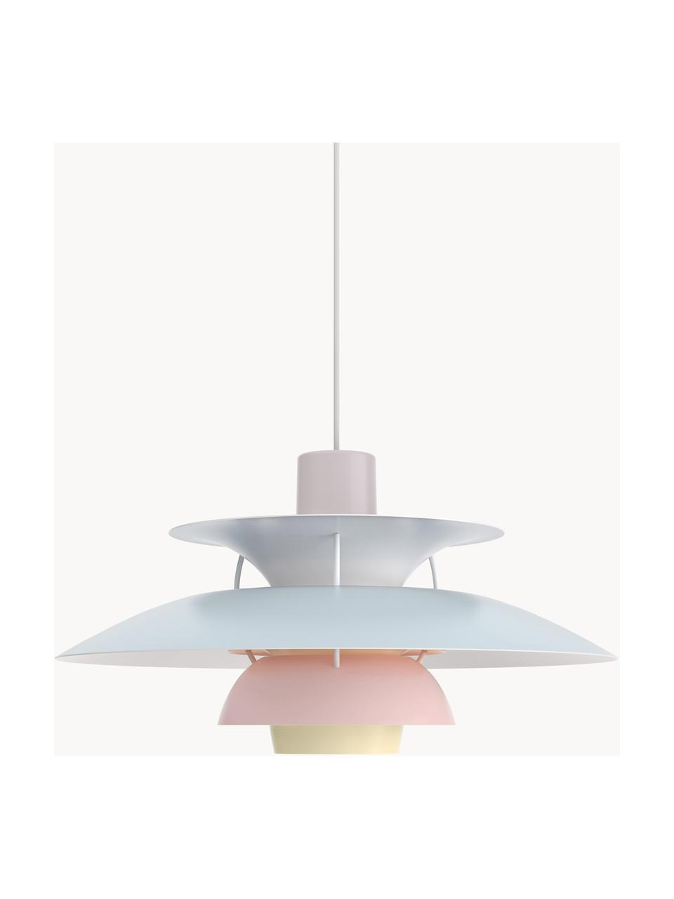 Lámpara de techo PH 5, Cable: cubierto en tela, Lavanda, azul claro, rosa claro, amarillo claro, Ø 50 x Al 27 cm