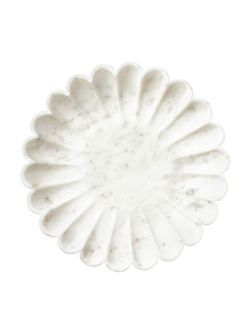 Grande coupe décorative marbre Noelia, Marbre, Blanc, Ø 30 x haut. 5 cm