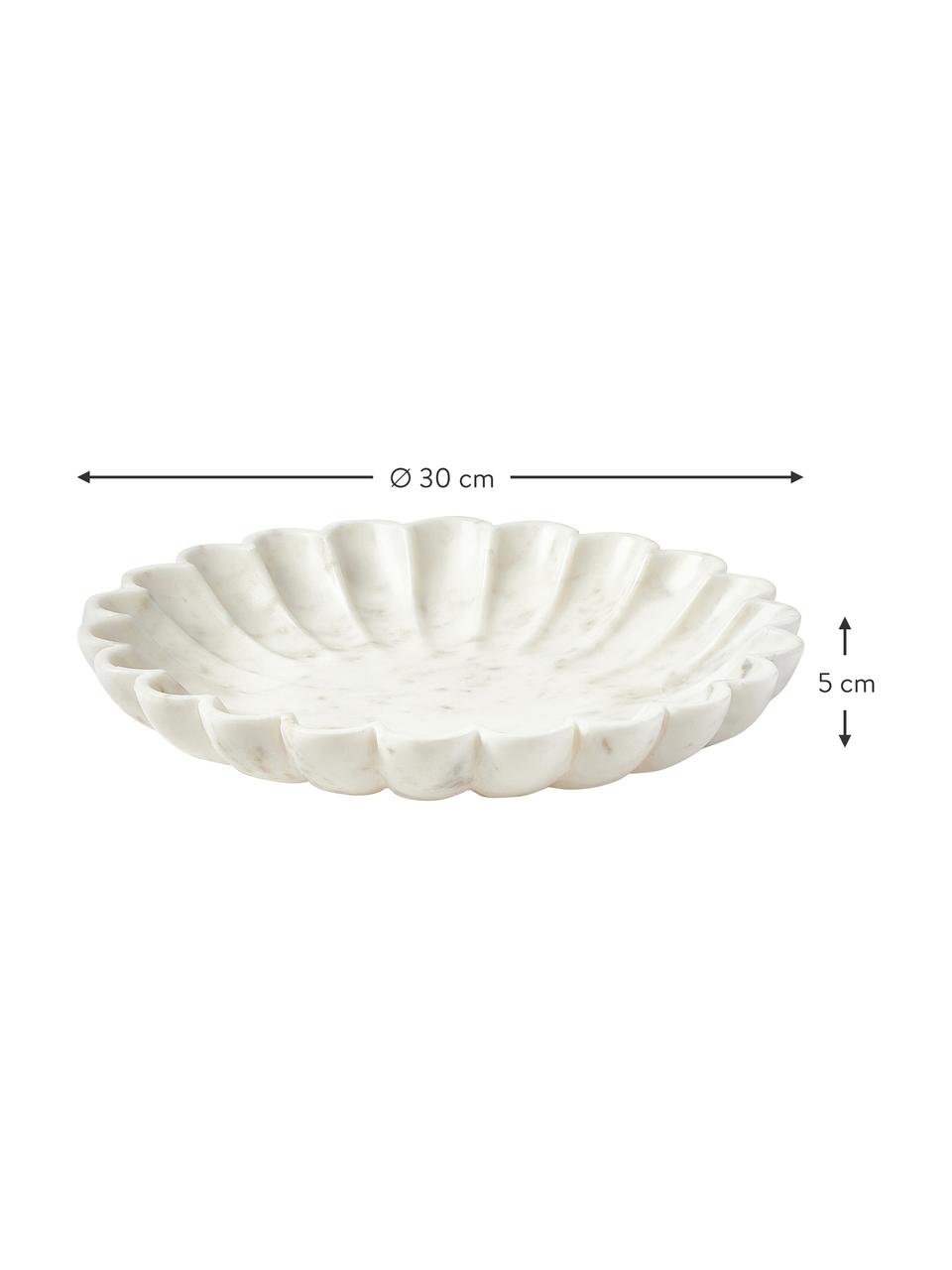 Ciotola decorativa grande in marmo Noelia, Marmo, Bianco, Ø 30 x Alt. 5 cm