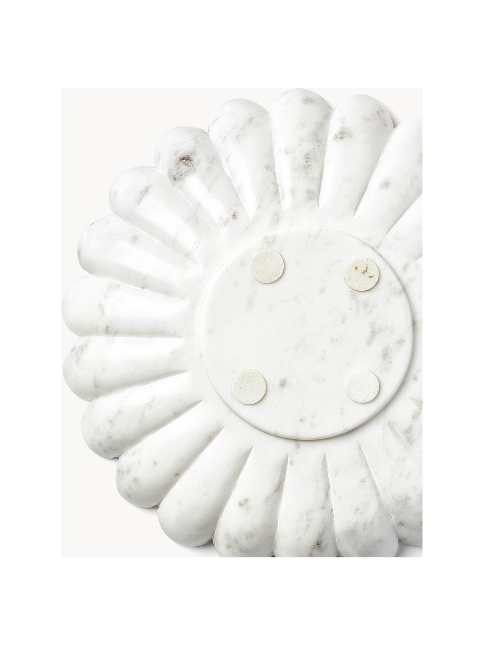 Große Deko-Schale Noelia aus Marmor, Marmor, Weiß, Ø 30 x H 5 cm