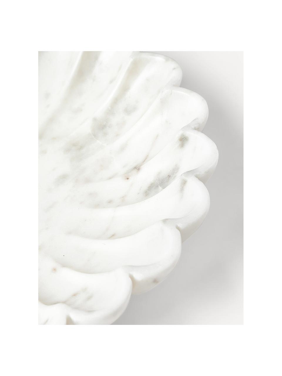 Grande coupe décorative en marbre Noelia, Marbre, Blanc, Ø 30 x haut. 5 cm