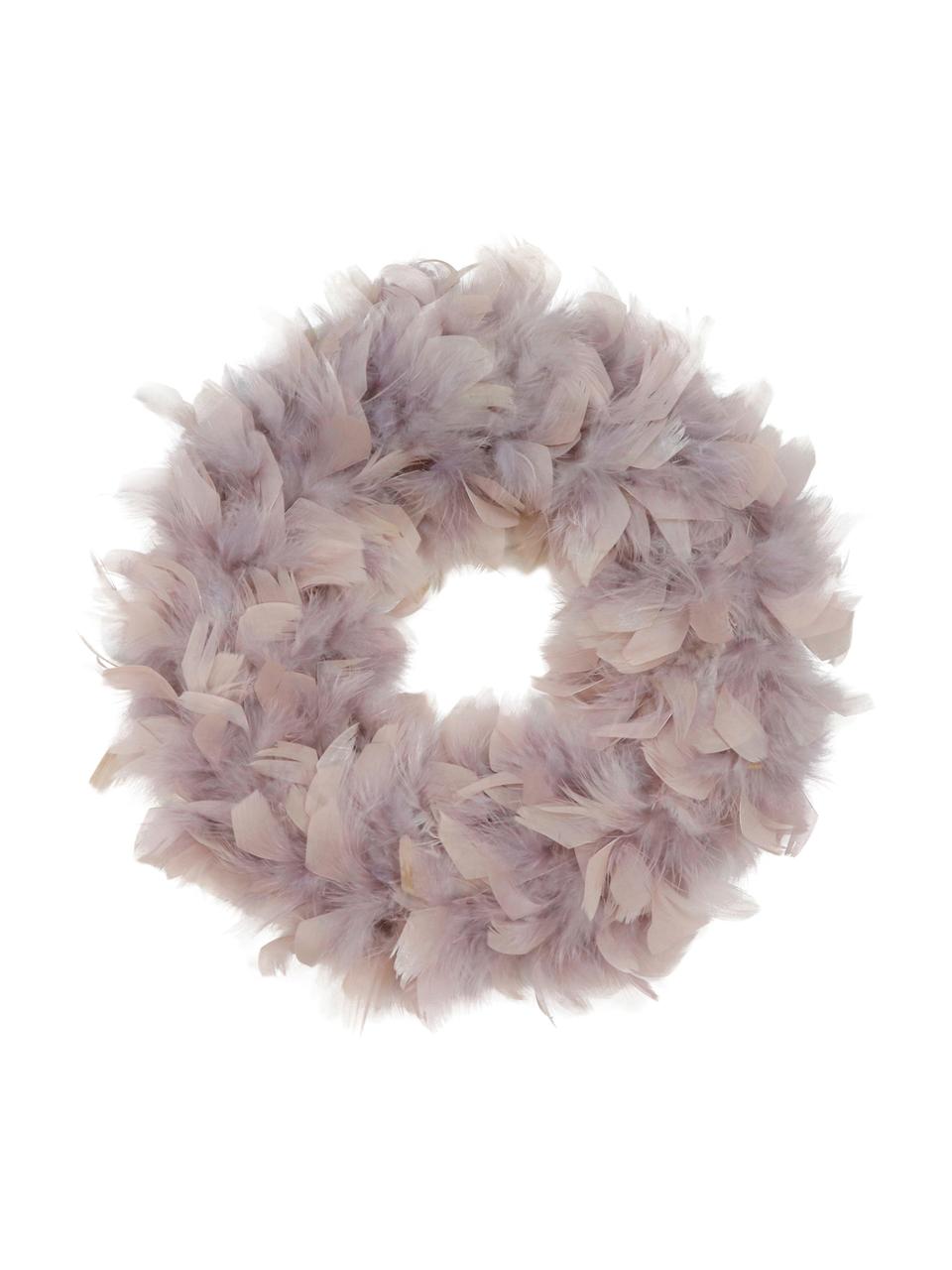 Couronne de Noël plumes Rose, Rose