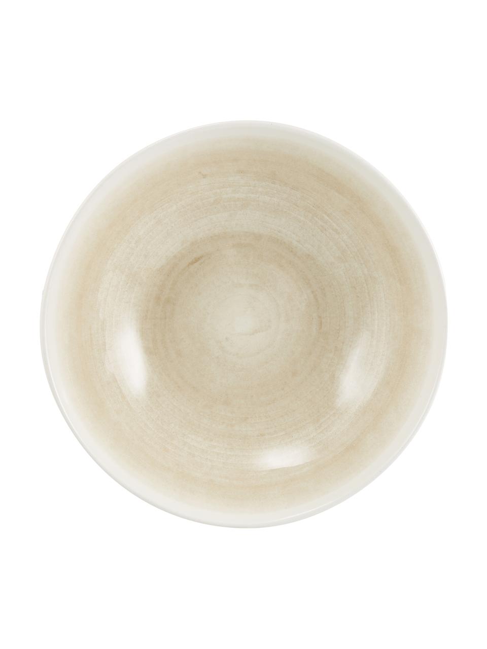 Handgemachte Salatschüssel Pure matt/glänzend mit Farbverlauf, Ø 26 cm, Keramik, Beige, Weiss, Ø 26 x H 7 cm