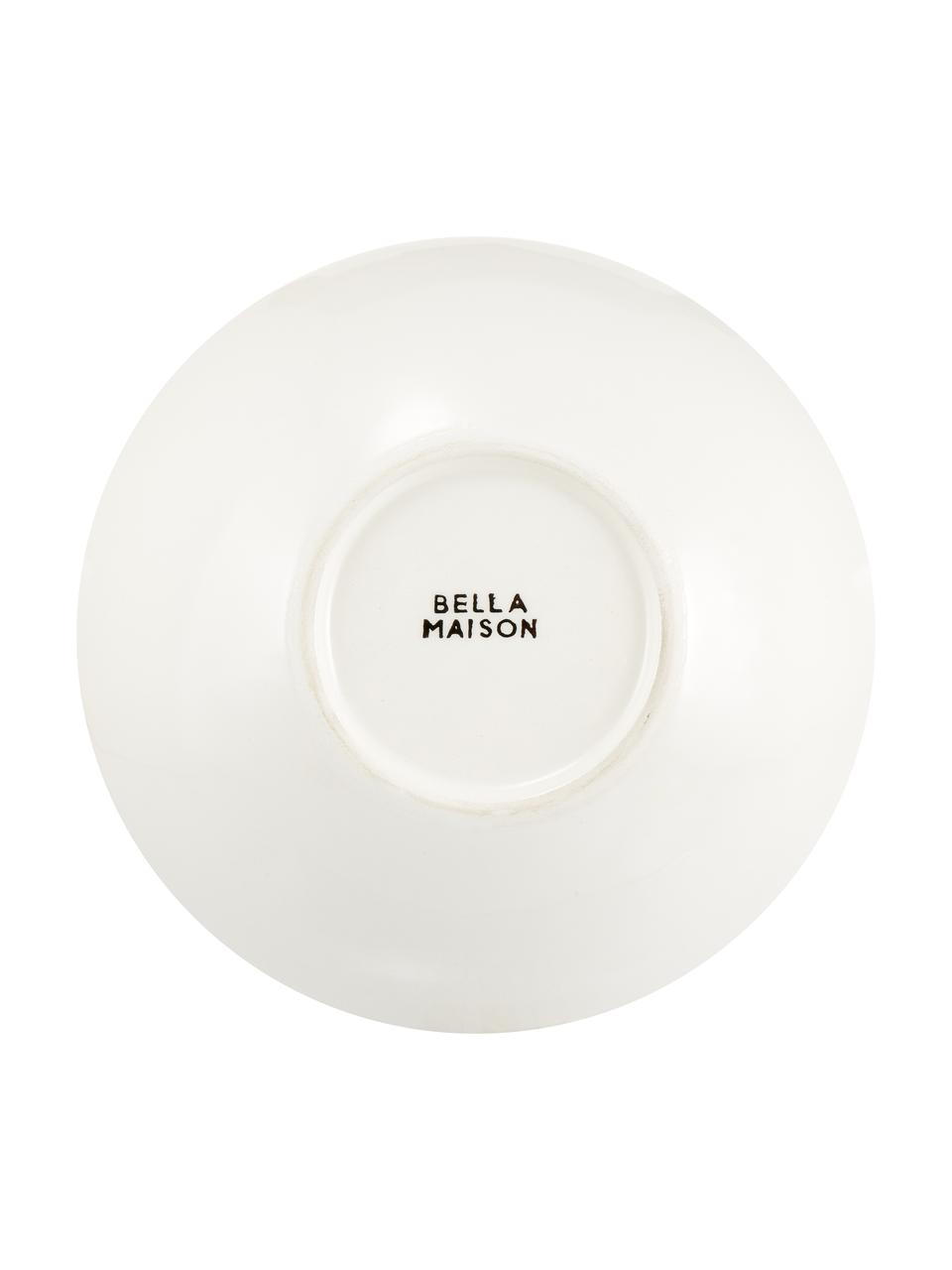 Handgemachte Salatschüssel Pure matt/glänzend mit Farbverlauf, Ø 26 cm, Keramik, Beige, Weiß, Ø 26 x H 7 cm