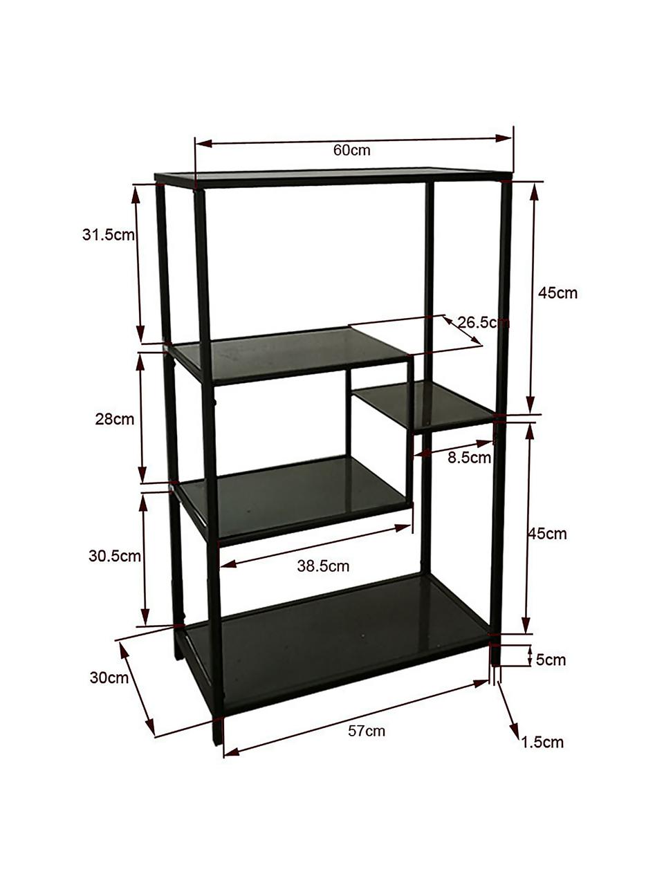 Metall-Regal Loft, Gestell: Metall, pulverbeschichtet, Goldfarben, B 60 x H 100 cm
